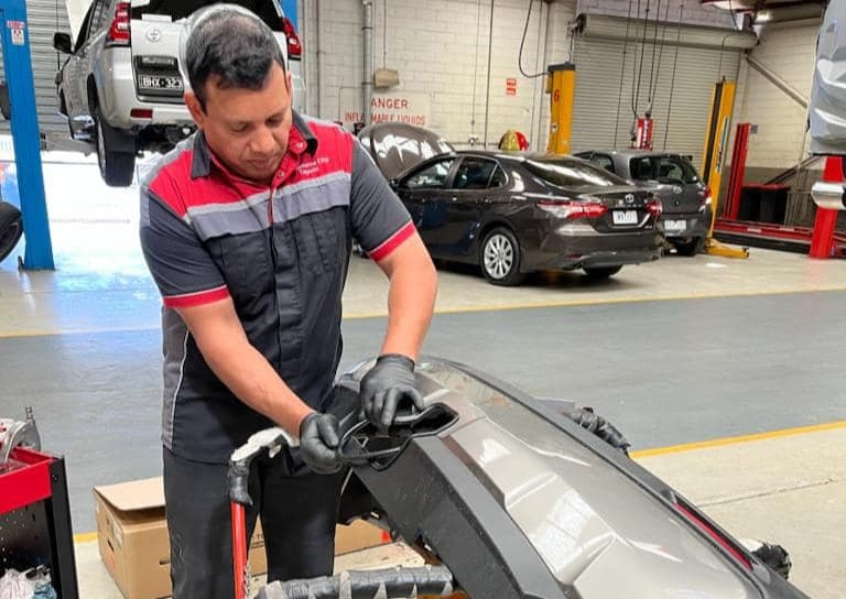 Vehicle accessories being fitted